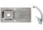 Preview: Edelstahlspüle 100 x 50 inkl. Armatur