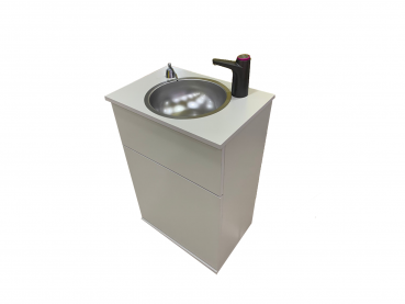 Mobiles Handwaschbecken Bigwhite mit Seifenspender Batterie betriebener Wasserhahn Weiß