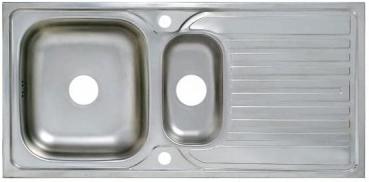 Edelstahl Beckenspüle 1,5 100x50cm