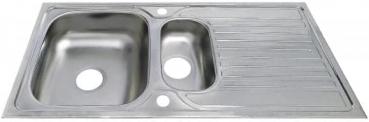 Preview: Edelstahl Beckenspüle 1,5 100x50cm