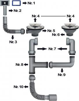 Preview: Edelstahl Beckenspüle 1,5 74x44cm