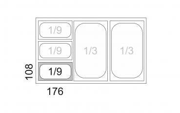 Preview: GN Behälter 1/9 - 100mm Tiefe