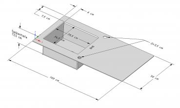 Preview: Keton Edelstahl Einbauspüle 100x50 & Ruby Armatur