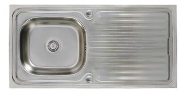 Preview: Edelstahl 1 Beckenspüle 100x50cm