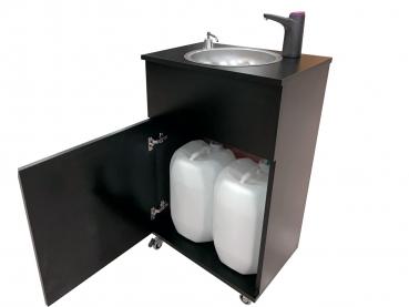 Preview: Mobiles Handwaschbecken Bigblack mit Seifenspender Batterie betriebener Wasserhahn Schwarz