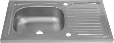 Preview: Edelstahl Aufsatzspüle 50x80cm