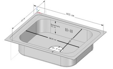 Preview: Edelstahl 1 Beckenspüle 40x50cm