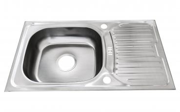 Preview: Keton Edelstahl Einbauspüle 76 x 43,5 cm Becken & Ruby Armatur