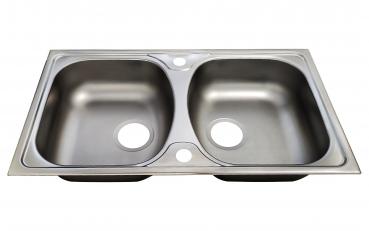 Preview: Keton Edelstahl Einbauspüle 78 x 44 cm 2 Becken & Mega Armatur