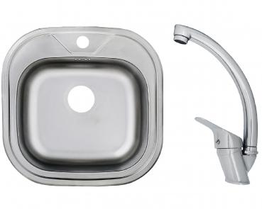 Keton Edelstahl Einbauspüle 48 x 48 Becken & Mega Armatur