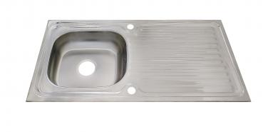 Keton Edelstahl Einbauspüle 100x50 & Blacky Armatur Farbe schwarz