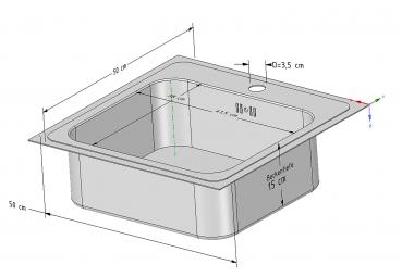 Preview: Keton Edelstahl Einbauspüle 50 x 50 Becken & Ruby Armatur