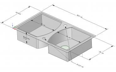 Preview: Keton Edelstahl Einbauspüle 78 x 44 cm 2 Becken & Mega Armatur