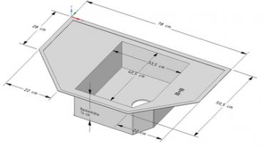 Preview: Edelstahl 1 Beckenspüle 78x50cm Eck