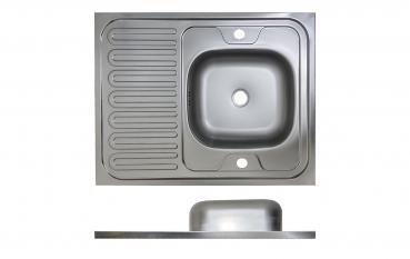 Preview: Edelstahl Auflegespüle 60x80cm