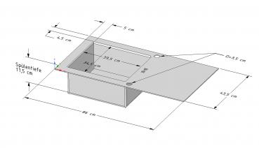 Preview: Keton Edelstahl Einbauspüle 86 x 43,5 cm Becken & Ruby Armatur