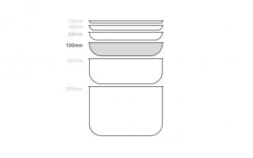 Preview: GN Behälter 1/4 - 100mm Tiefe