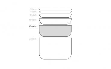 Preview: GN Behälter 2/1- 150mm Tiefe