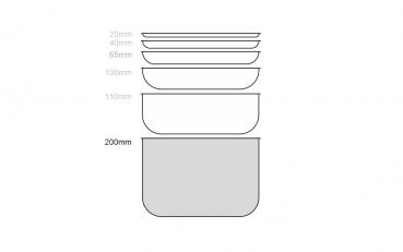 Preview: GN Behälter 1/4 - 200mm Tiefe