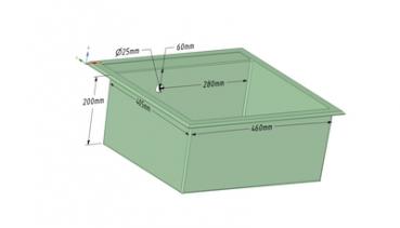 Preview: Granitspüle Etugen - 50x50cm Weiss
