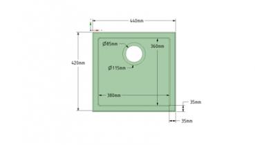 Preview: Granitspüle Kaira - 37x39cm Weiss