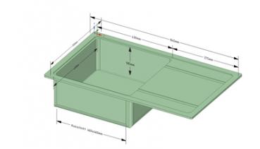 Preview: Granitspüle Umai - 85x50cm Weiss