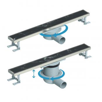 Duschrinne aus Edelstahl Model Scala 360° 50 cm Lang