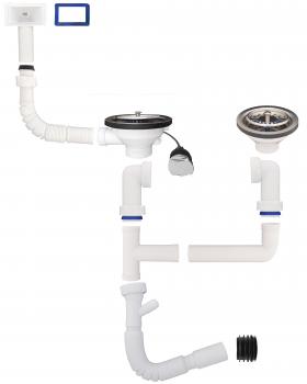 2-Becken Automatische Excenter für Spülen Siphon -Universal