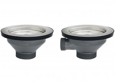 Preview: Keton Ablaufgarnitur / Siphon für Spüle mit 2 Becken Komplettset