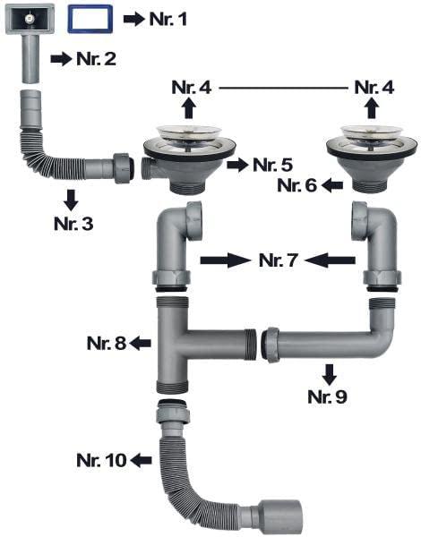 Edelstahl Beckenspüle 1,5 100x50cm
