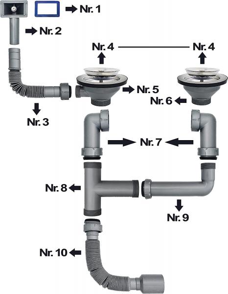 Edelstahl Beckenspüle 1,5 74x44cm