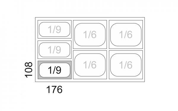 GN Behälter 1/9 - 65mm Tiefe