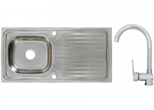 Keton Edelstahl Einbauspüle 100x50 & Ruby Armatur