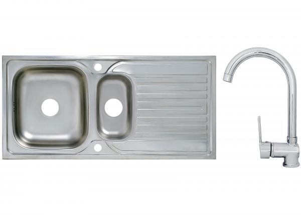 Keton Edelstahl Einbauspüle 100x50/1.5 Becken & Ruby Armatur