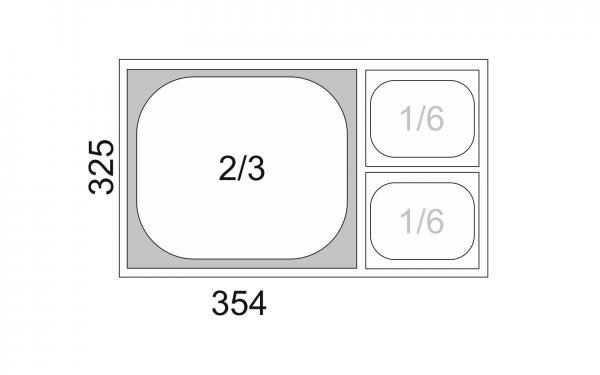 GN Behälter 2/3 - 65mm Tiefe