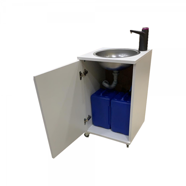 Mobiles Handwaschbecken Littlewhite mit Batterie betriebenen Wasserhahn Weiß