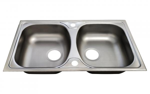 Keton Edelstahl Einbauspüle 78 x 44 cm 2 Becken & Ruby Armatur