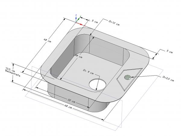 Keton Edelstahl Einbauspüle 48 x 48 Becken & Mega Armatur