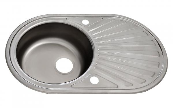 Keton Edelstahl Einbauspüle 78 x 48 cm Oval & Ruby Armatur