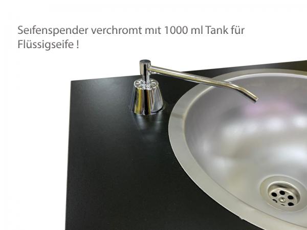 Mobiles Handwaschbecken Bigblack mit Seifenspender Batterie betriebener Wasserhahn Schwarz