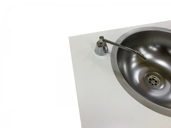 Mobiles Handwaschbecken Biggrey mit Seifenspender Batterie betriebener Wasserhahn Grau