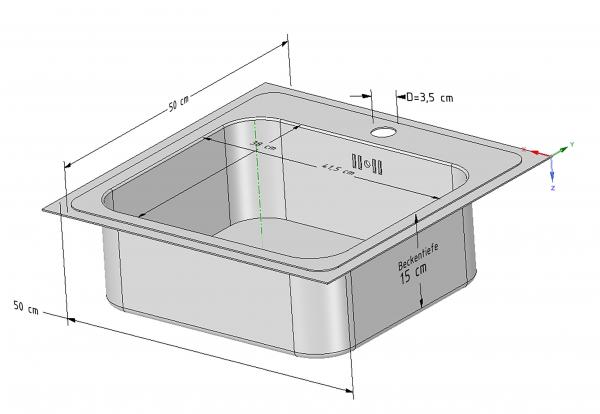 Keton Edelstahl Einbauspüle 50 x 50 Becken & Ruby Armatur