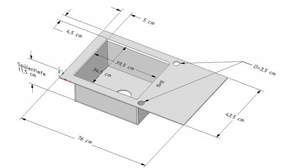 Keton Edelstahl Einbauspüle 76 x 43,5 cm Becken & Mega Armatur