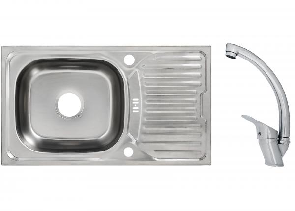 Keton Edelstahl Einbauspüle 76 x 43,5 cm Becken & Mega Armatur