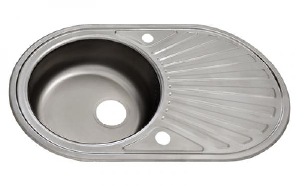 Edelstahl 1 Beckenspüle 78x48cm Oval