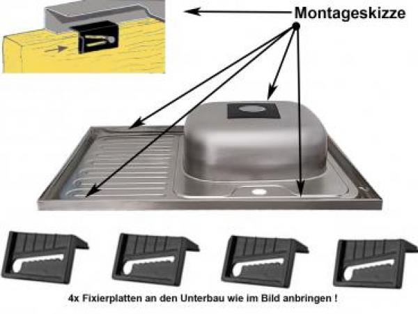 Edelstahl Auflegespüle 60x80cm