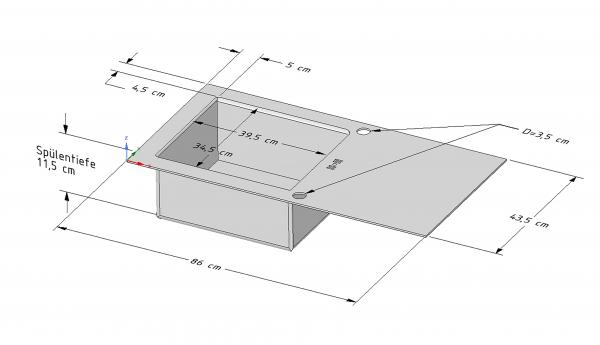 Keton Edelstahl Einbauspüle 86 x 43,5 cm Becken & Ruby Armatur