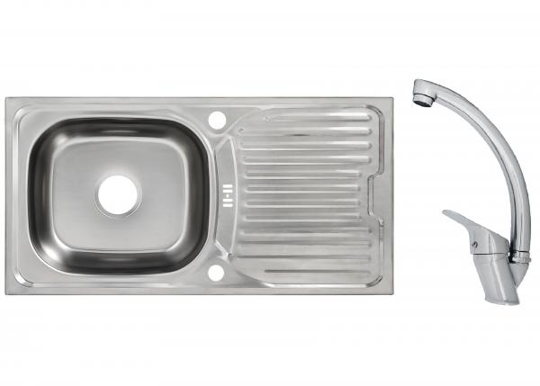 Keton Edelstahl Einbauspüle 86 x 43,5 cm Becken & Mega Armatur