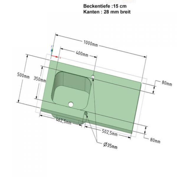 Paslanmaz Çelik Tezgah Üstü Evye 50x100 cm