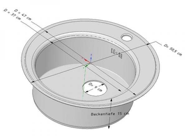 Paslanmaz çelik yuvarlak evye K48